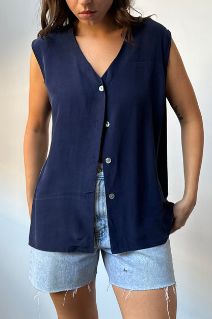 90’s Bill Blass 100% Silk Vest Top- L