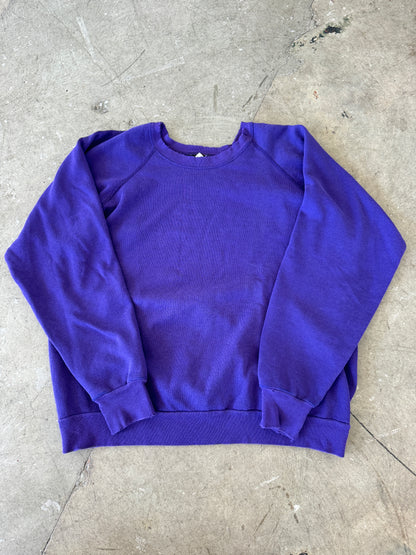 80’s Distressed Royal Purple Sweatshirt - M