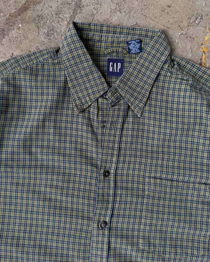 00's GAP 100% Cotton Olive Button Down - XL