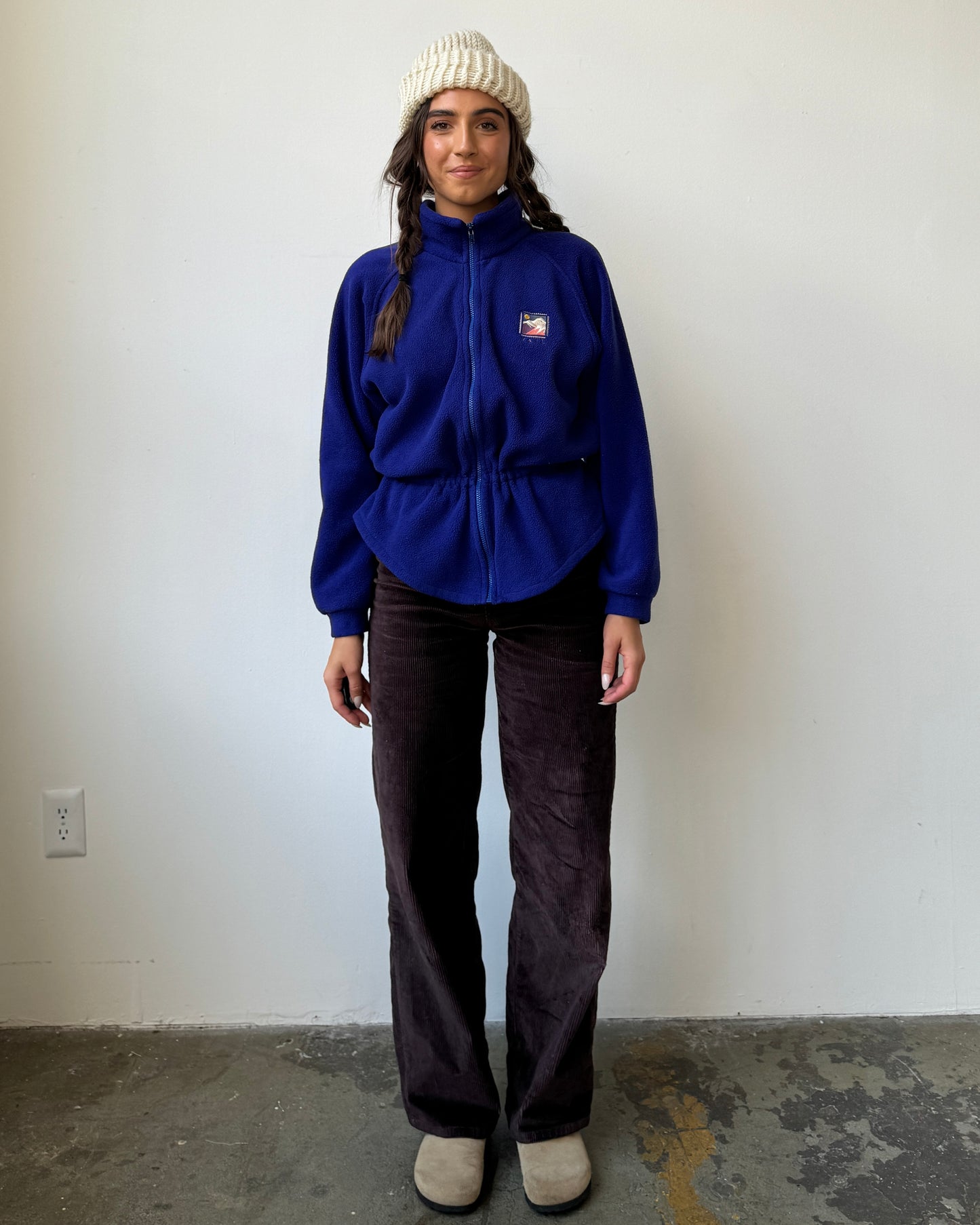 80's Deepest Blue "Vail" Cinch Waist Fleece Jacket- S/M/L