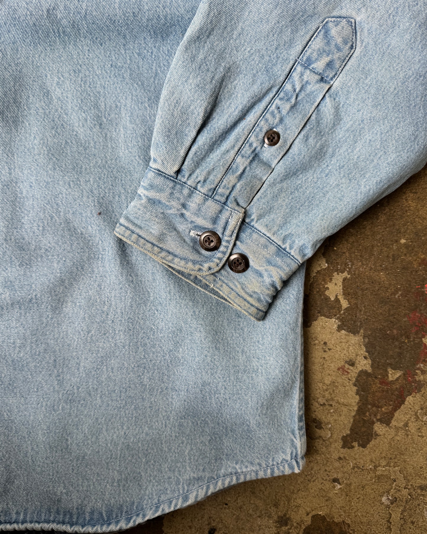 90's Fleece Lined Denim Shacket - L