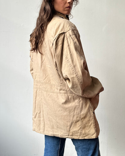 Distressed Corduroy Collar Chore Jacket - L