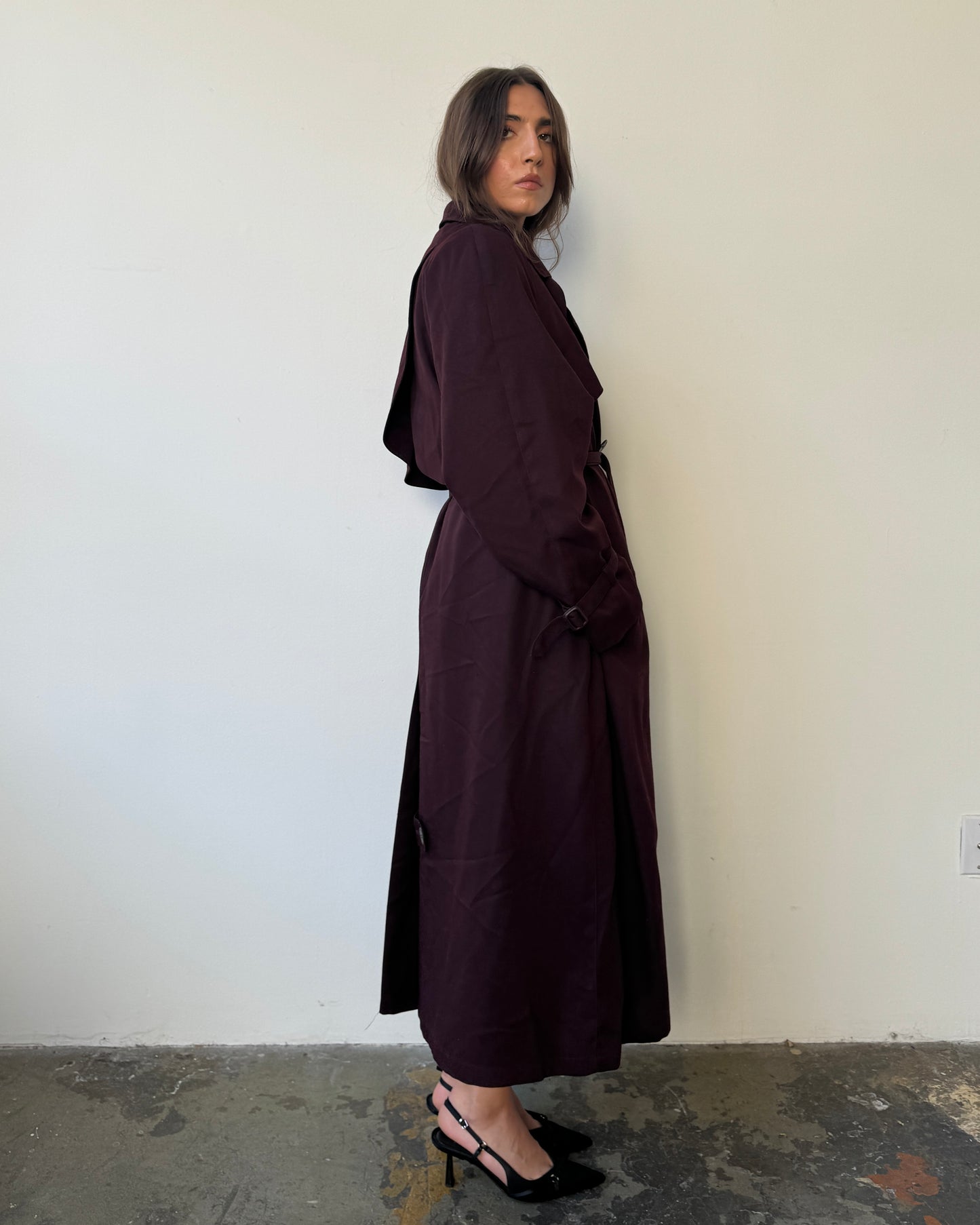 Deepest Wine London Fog Trench Coat- S/M/L/XL