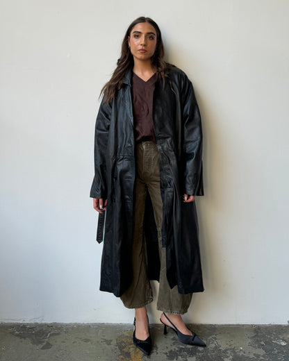 Leather Trench Coat - M/L