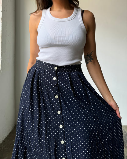 80's Talbots Dotted Maxi Skirt- M