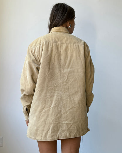 70's ST. John's Bay Neutral Corduroy Quilted Liner Shacket - L/XL