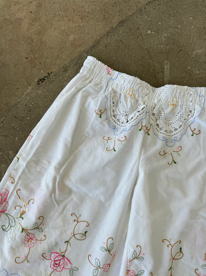 Rose Garden Embroidered Pants-S/M