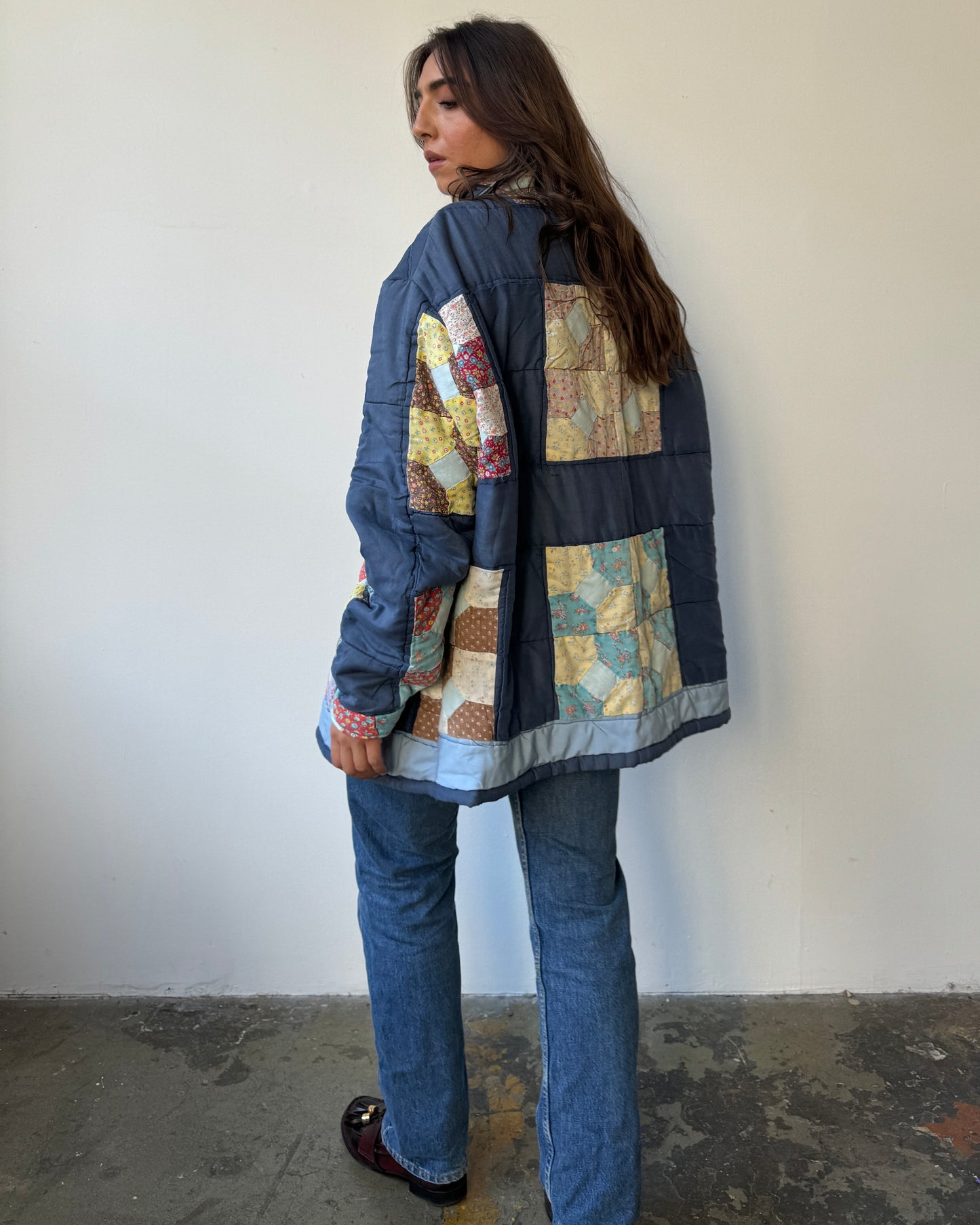 Handmade Button Front Quilt Coat - XL