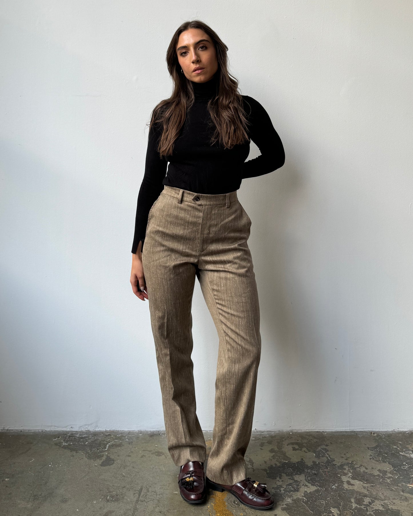 70's Neutral High Waist Slack - 8