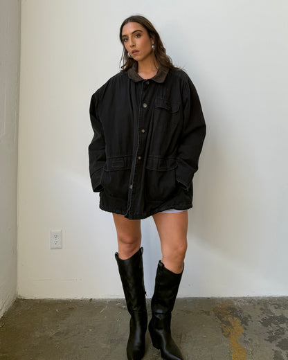 90's Contrast Collar Oversized Medium Weight Chore Coat-XL