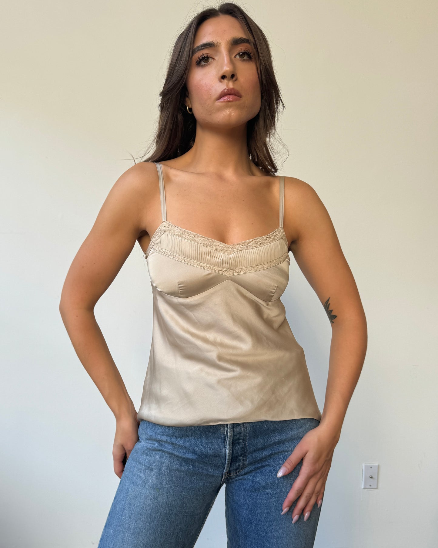 Y2K LOFT Oatmeal Silky Tank Top - XS