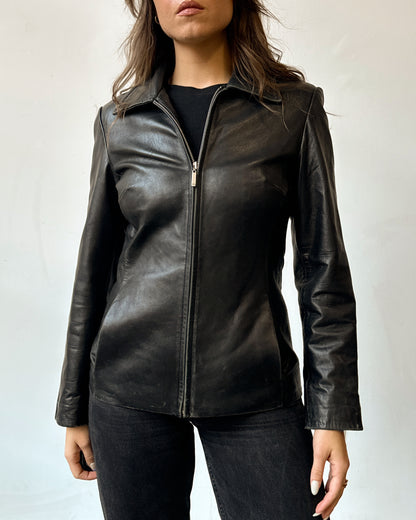 Zip Front Buttery Leather Jacket- XS/S