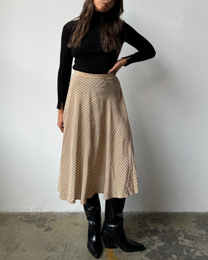 80's Liz Claiborne Silk Midi Skirt- S