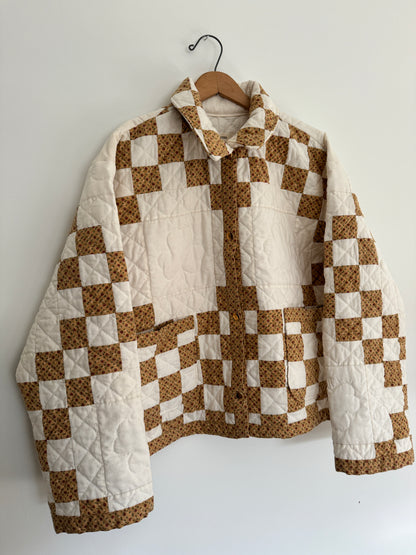 Handmade Neutrals Quilt Coat- S/M