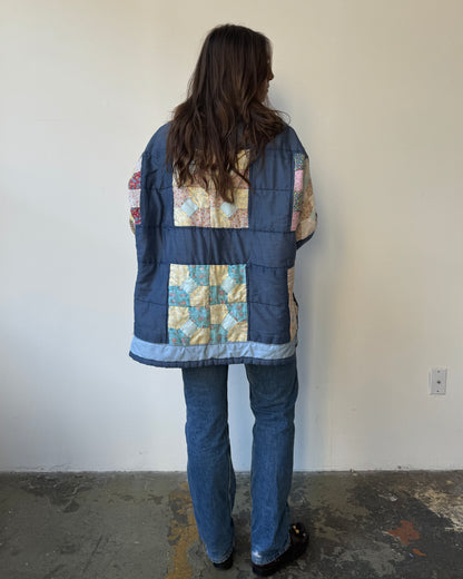 Handmade Button Front Quilt Coat - XL