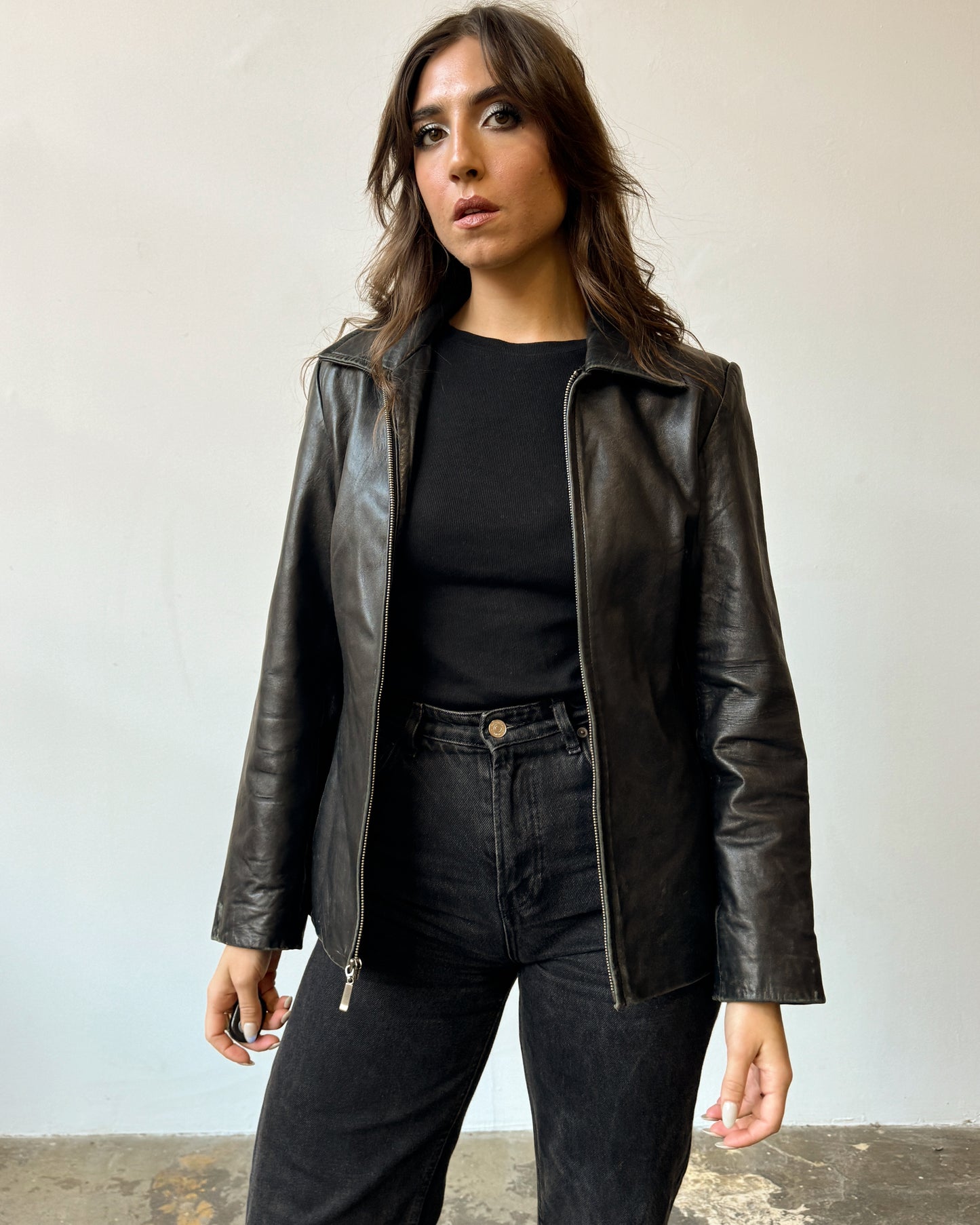 Zip Front Buttery Leather Jacket- XS/S