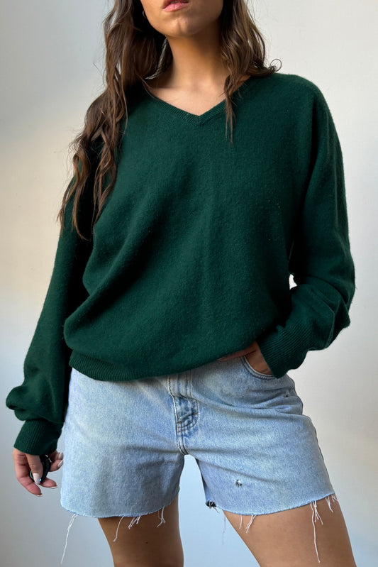 70’s 100% Cashmere V-Neck Sweater - XL